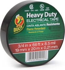 Professional Electrical Tape - 3/4" x 66 ft x 7 mil - Duck Tape - Black