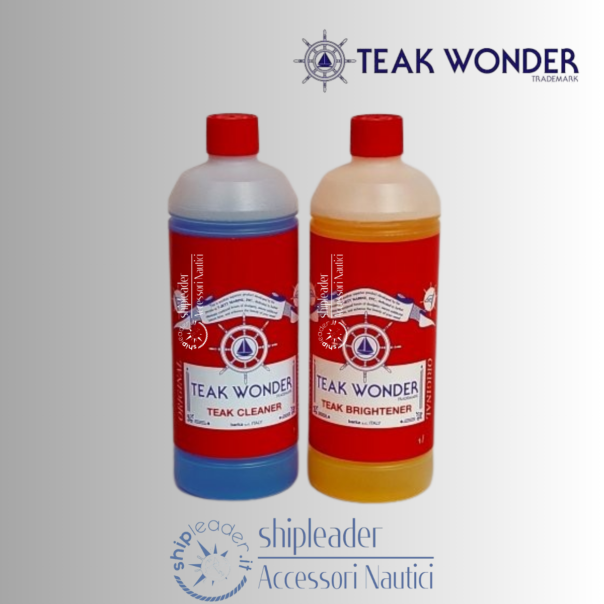 Teak Wonder Combo Pack - Kit Pulizia Teak con Cleaner e Brightener, 2x1L