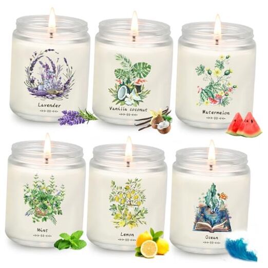 6 Pack Candles for Home Scented Aromatherapy Candle Gift Set for Women 37.8 Oz