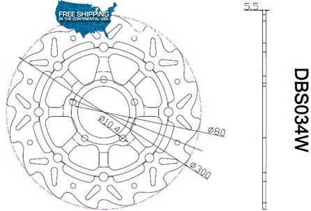 Rotor de disco de freno delantero estadounidense para Kawasaki Ninja ZX6R 05-12 ZX10R 04-07 Ninja 650R Foto 4 de 4
