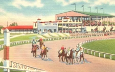 Charles Town Jockey Club Inc West Virginia Linen Postcard Tichnor