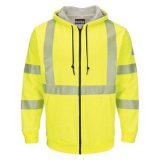 BULWARK SMZ4HV LN XXL Flame-Resistant Hooded Sweatshirt,2XL,Yl 458L38