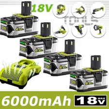 For RYOBI P108 18 Volt Cordless Drill Power Tool Capacity Battery/Charger P108