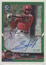 2018 Bowman Mega Box Chrome Mojo Refractor Green 21/99 Shed Long Auto 7rd