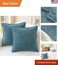 Throw Pillow Covers Decorative 18 X 18 Inches Pack of 2 Cotton Thread Stitchi...