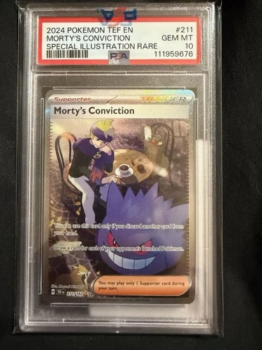PSA 10 Morty’s Conviction SIR #211/162 Temporal Forces Pokémon 2024