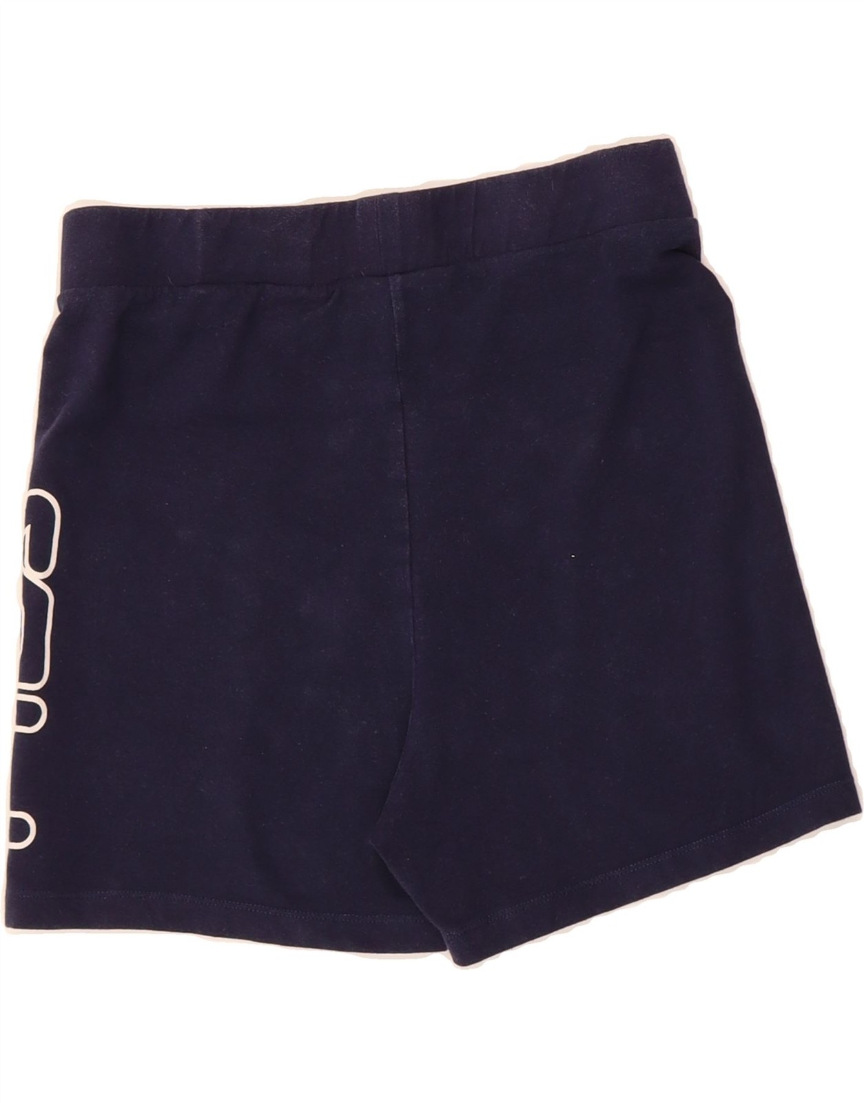 FILA Womens Graphic Sport Shorts UK 12 Medium Navy Blue Cotton BT02