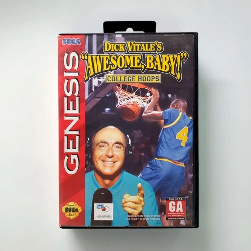 Dick Vitale's Awesome Baby College Hoops - Sega Genesis Tested Authentic
