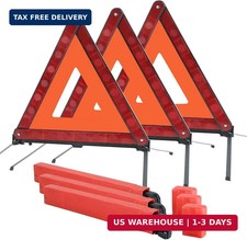 3 Pack Safety Triangles Kit,  Reflective Triangles Roadside, Standard Emergency