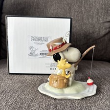 Lenox Peanuts Fishing Buddies Figurine - 4.5" - Snoopy & Woodstock