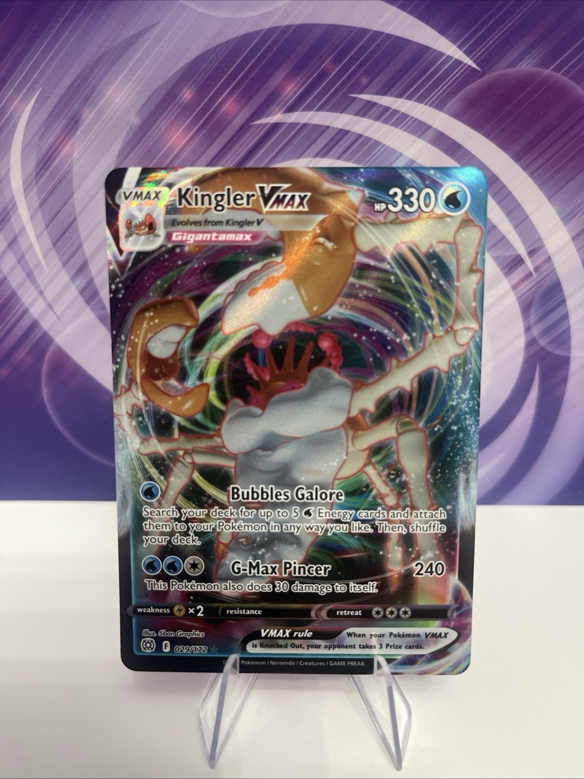 KINGLER VMAX 029/172 LP FULLART ULTRA RARE HOLO BRILLIANT STARS POKEMON CARD TCG