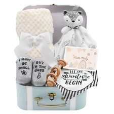 Baby Shower Gifts, Baby Boy Gifts Basket Includes Newborn Blanket Baby Lovey ...