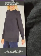 Eddie Bauer Womens Tunic Supersoft Pullover Stretch Sweatshirt Red Gray L XL XXL