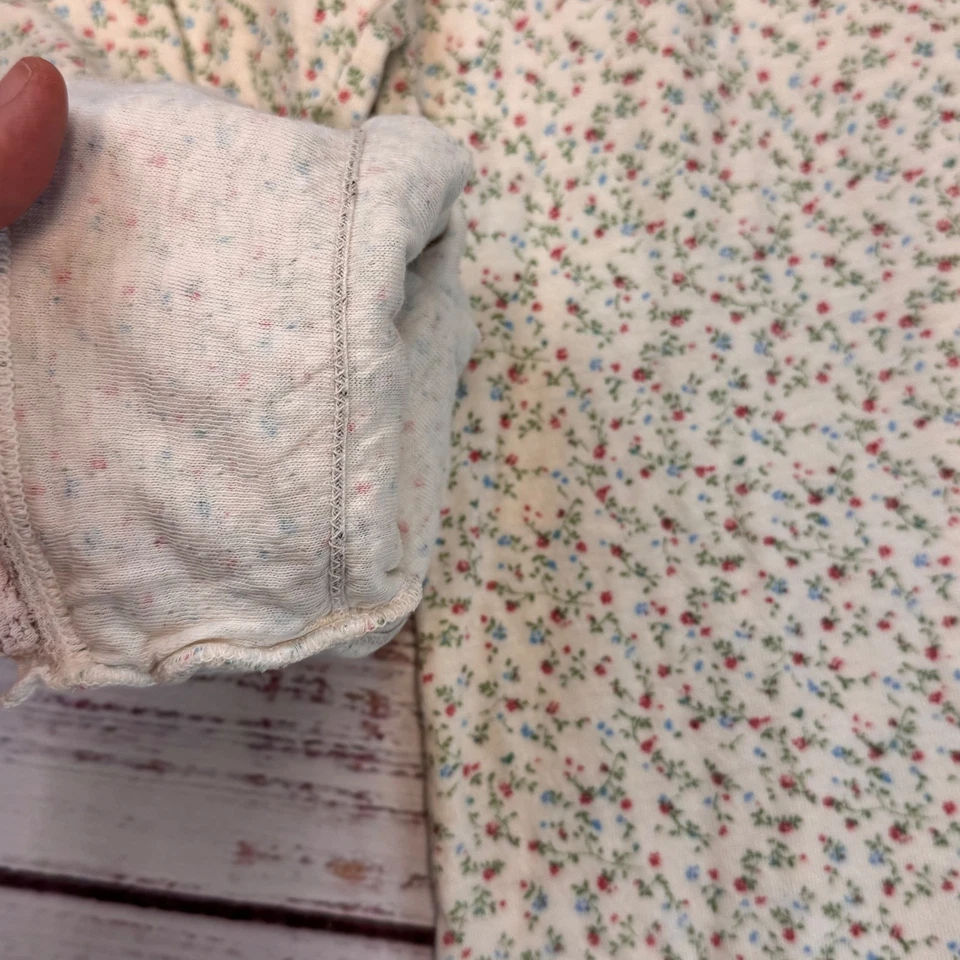 Duofold женщин два слоя ткани цветочный печать кнопка шеи ночная рубашка средний (читать) - Изображение 3 из 4