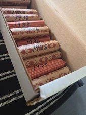 Lot of 500 Circulated THIRTIES Lincoln Wheat Cents Dates 1930-1939 (= 10 Rolls)