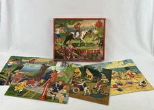 VINTAGE 1930’s PLAY AWHILE ALL FAIR PUZZLES E. E. FAIRCHILD CORP. Set 4 Complete