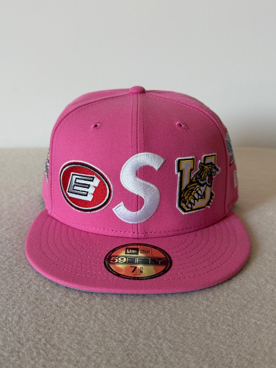 Supreme x New Era 59FIFTY S Logo Mascots Hat - Size 7 5/8 - Pink
