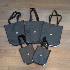 Lululemon Lot of 5 ❤️ Black ❤️ Large Small Reusable Shopping Tote Yoga Bags