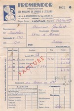 1951 PRODUCTION DES MOULINS DE LANDAS ET LECELLES FROMENDOR A LANDAS - M.