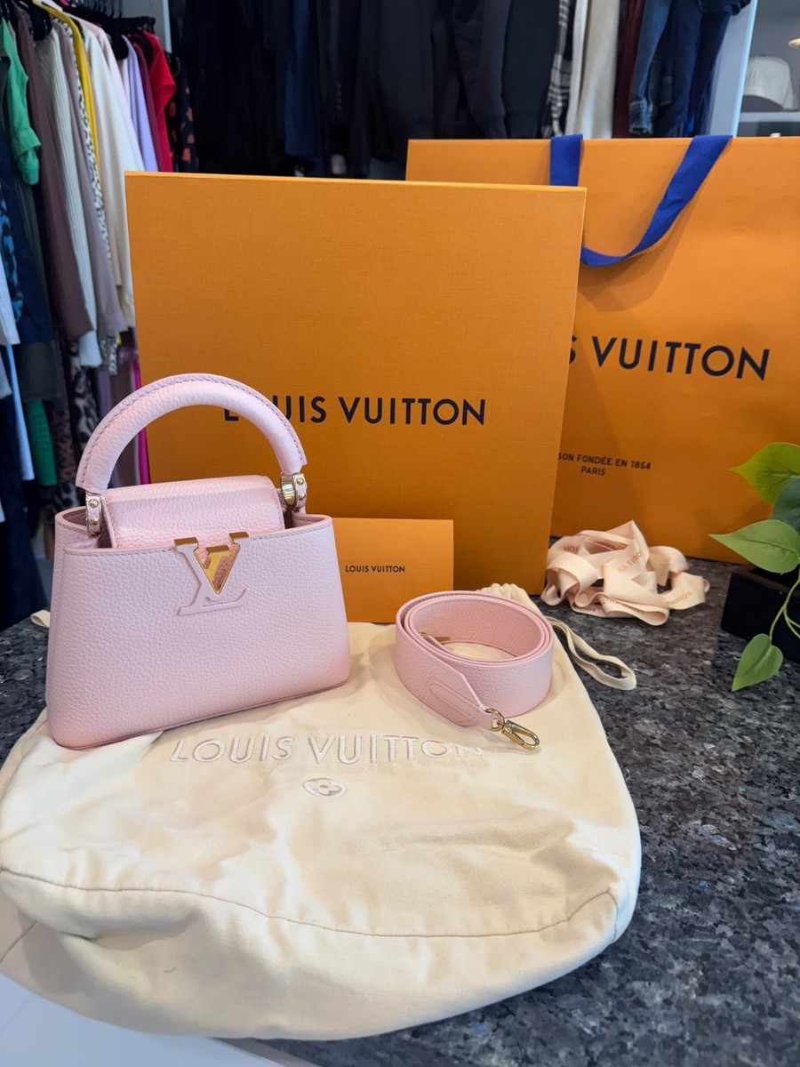 Louis Vuitton Capucines Mini Top Handle Bag Pink Leather Taurillon