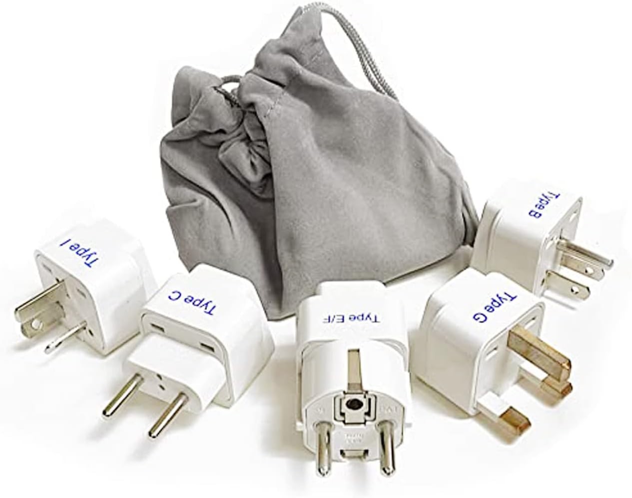 Plug Set For World Wide International Travel Use - Grounded 