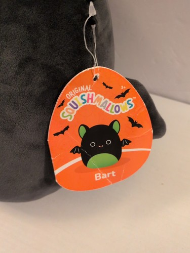 Bart the Bat 8" Squishmallow Plush Stuffed Animal Toy Black Green Halloween Tags - Picture 2 of 14