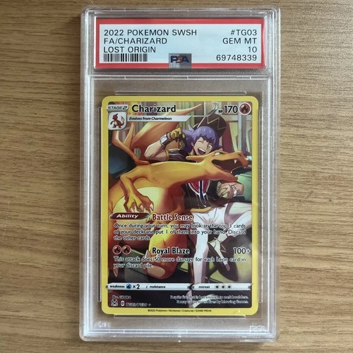 2022 POKEMON FA/CHARIZARD SWORD & SHIELD LOST ORIGIN #TG03 PSA 10