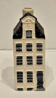 2004 KLM Bols Delft Blue House No. 59 Miniature Decanter Holland Empty