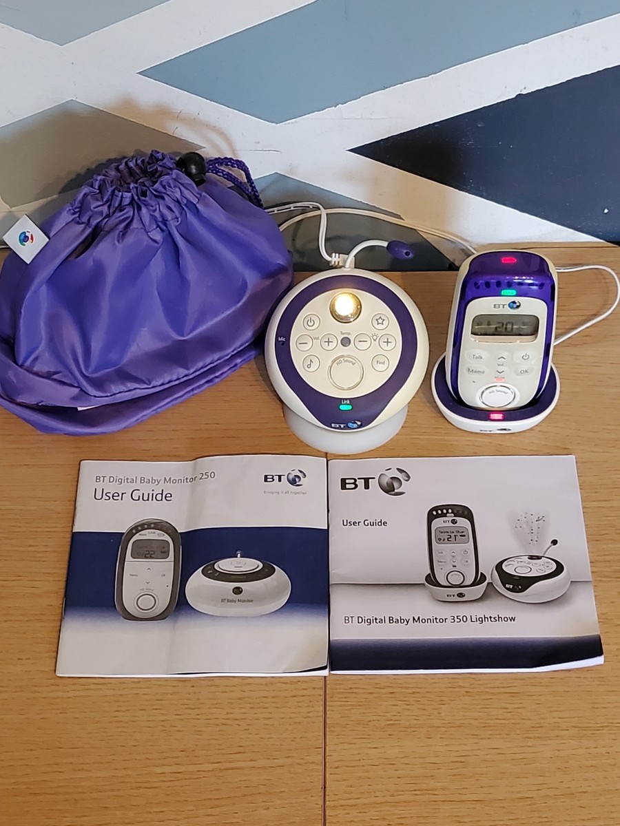 BT Digital Baby Monitor 350 Lightshow With User Guide UK