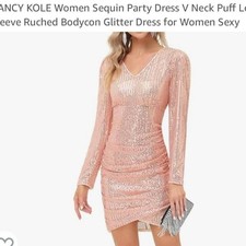 This is a Kancy Kole women's sequin party dress in Size M