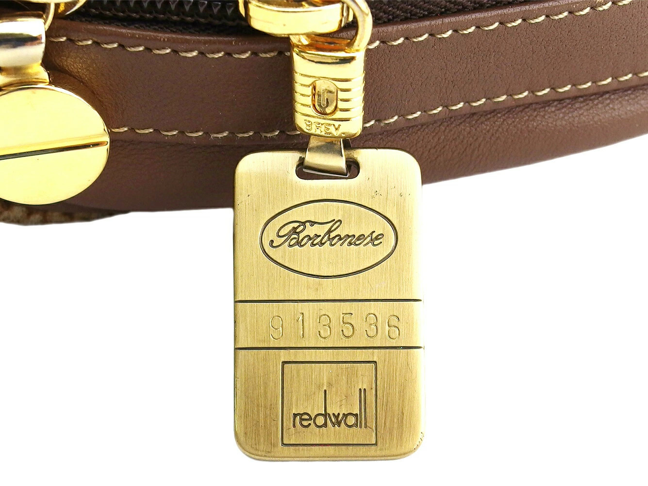 Borbonese Handbag, "Olio" Pattern, with Redwall T… - image 9