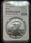 NGC MS70 2023 American Silver Eagle One Dollar 1oz 999 Silver Coin-288
