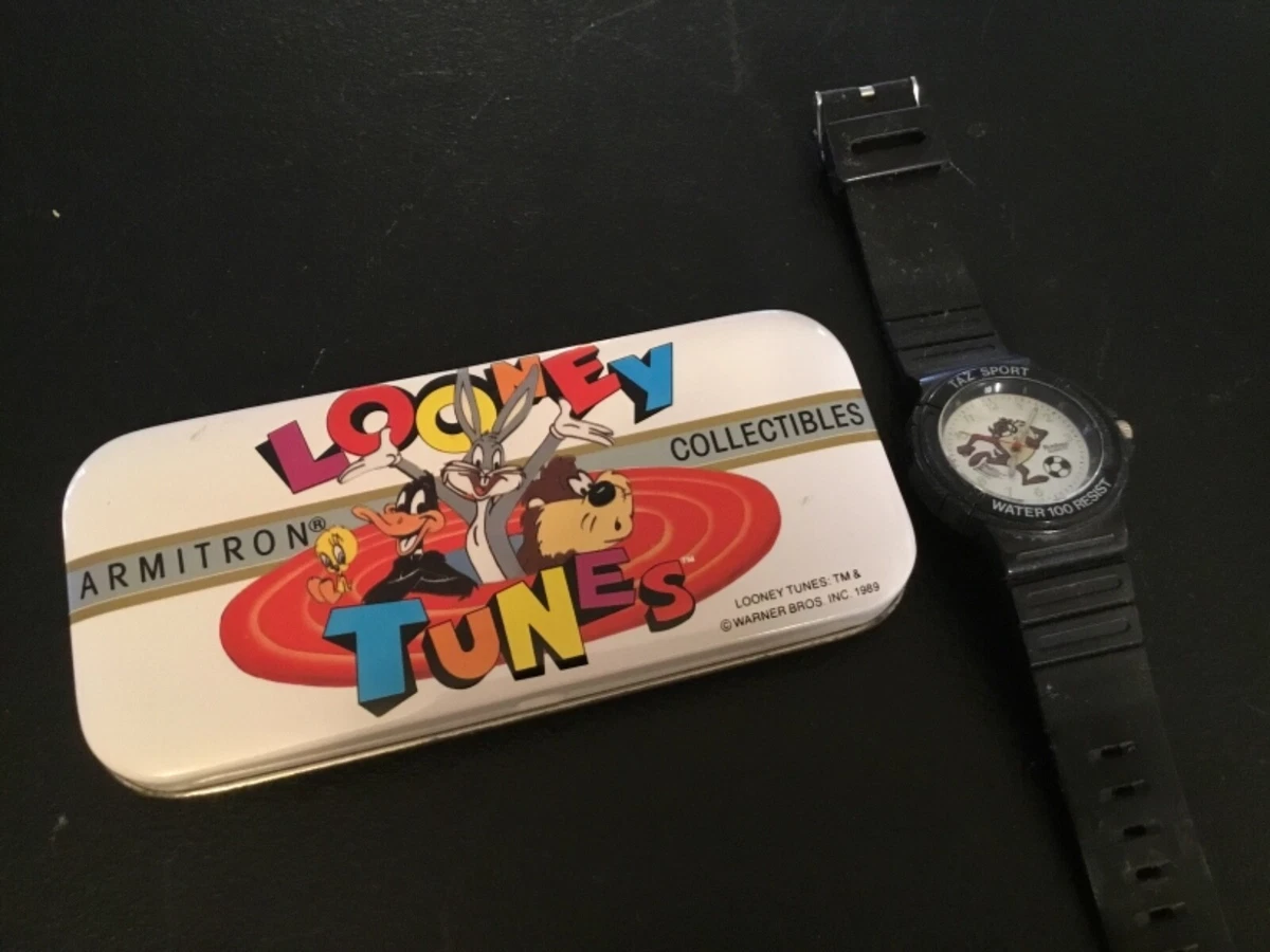 Looney Tunes Metal Tin with Armitron Taz Wrist Watch