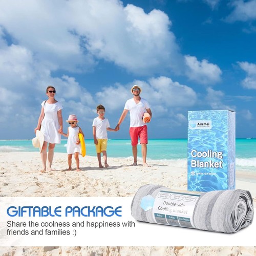 Cooling Throw Blanket for Hot Sleepers,Double Sided Cold Effect, Lightweight - Picture 5 of 9