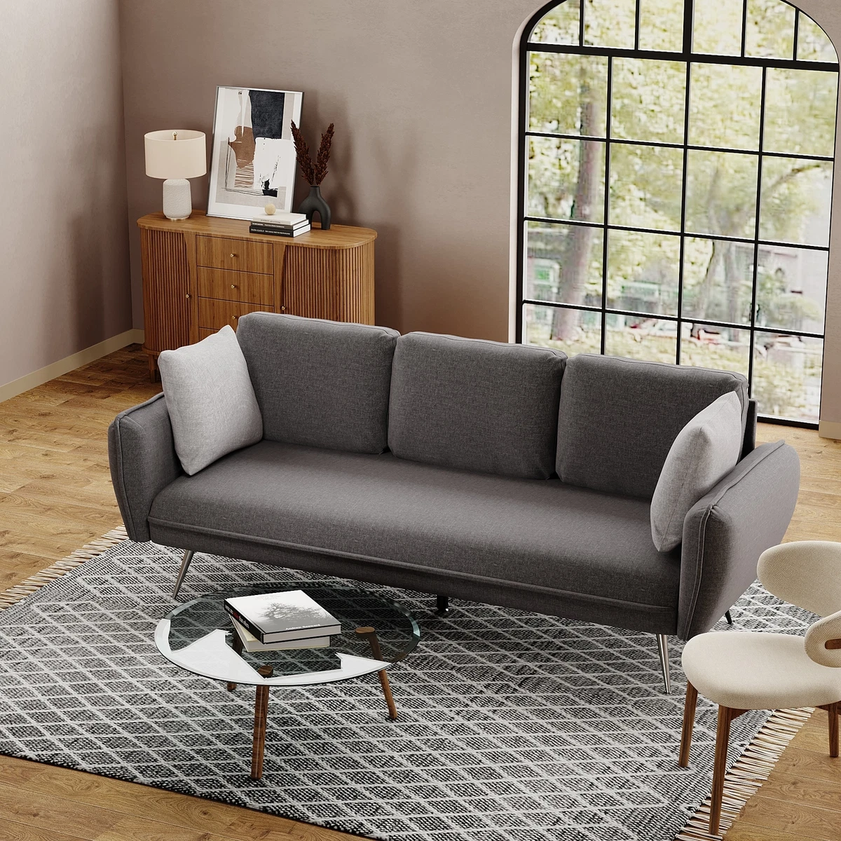 Modern sofa with metal cheap legs