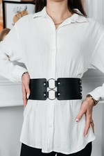 Genuine Leather waist belt, waist harness belt, two rings belt, coat wide belt