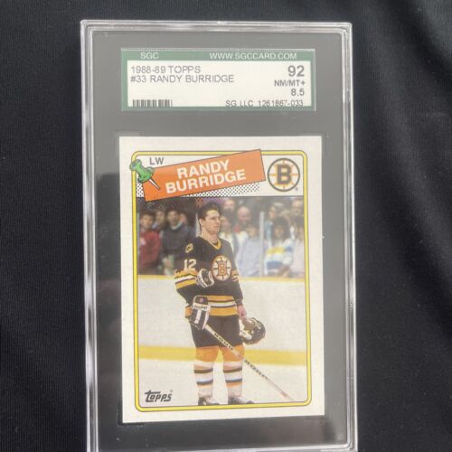 1988 Topps Randy Burridge, Boston Bruins #33, SGC 8,5 - Photo 1 sur 2