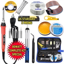 80W Electric Soldering Iron Welding Gun Tool Kit Solder Wire Desoldering Pump 