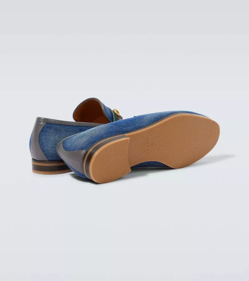 Mocassins Gucci en jean avec mors de cheval taille 10, 11