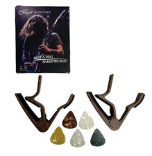 2 Guitar Capo Acoustic Guitar Electric Ukulele Mandolin Rosewood Finish 5 Picks