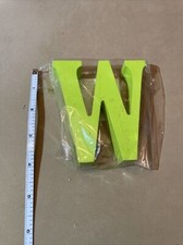 Wooden Letter  W  Decor Green 3.5  Freestanding Or Hanging