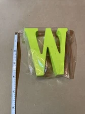 Wooden Letter “W” Decor Green 3.5” Freestanding Or Hanging