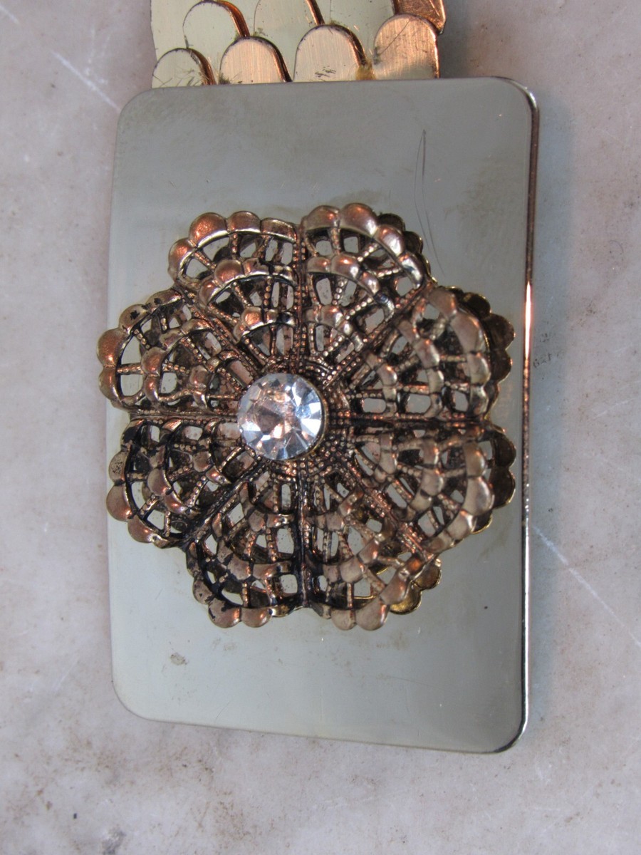 VTG Gold Metal Serpentine Fish Scale Stretch Fashion Belt  display picture 1