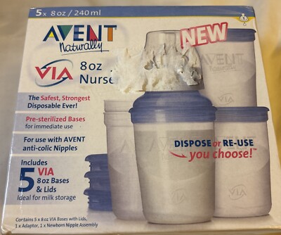 Avent Kit Baby Bottle Nurser Starter Sealed Package of 5 Disposable 8 oz NIB