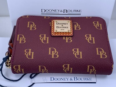 Dooney & Bourke Gretta Large Zip Around Credit Card Case Bordeaux Color