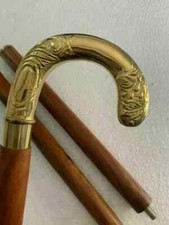 Brass Handle Antique Style Victorian Cane Wooden Walking Stick