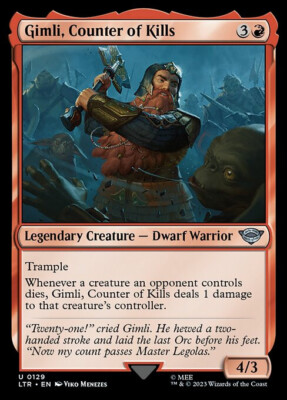 NM Gimli, Counter of Kills, MTG, Lord of the Rings, Magic the Gathering, 129