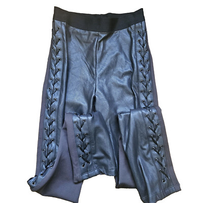 BCBGMaxazria Jaims lace-up side leggings Dark Fatigue Fetish Goth