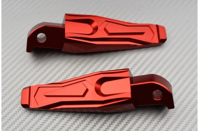 Repose-pieds arrière rouges pour moto YAMAHA FZ6 N de 2004 à 2006