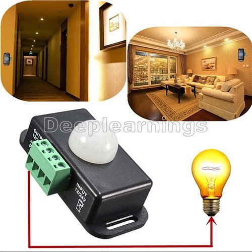 DC 12V-24V 8A Automatic Infrared PIR Motion Sensor Switch For LED light Stylish - Picture 2 of 7